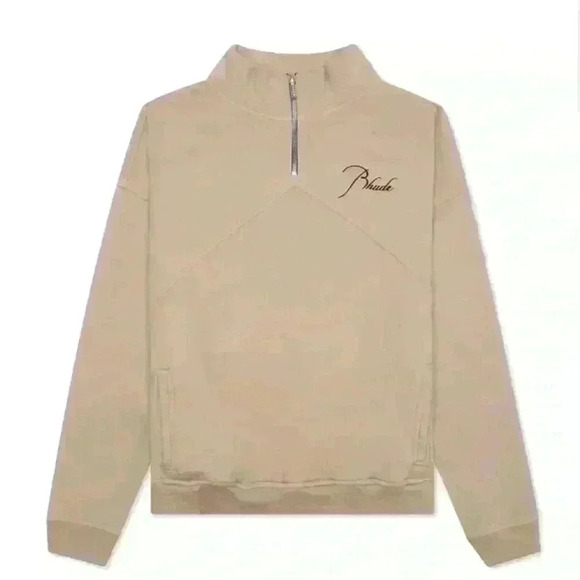 NWOT Rhude cream and black quarter zip pullover - Picture 2 of 4